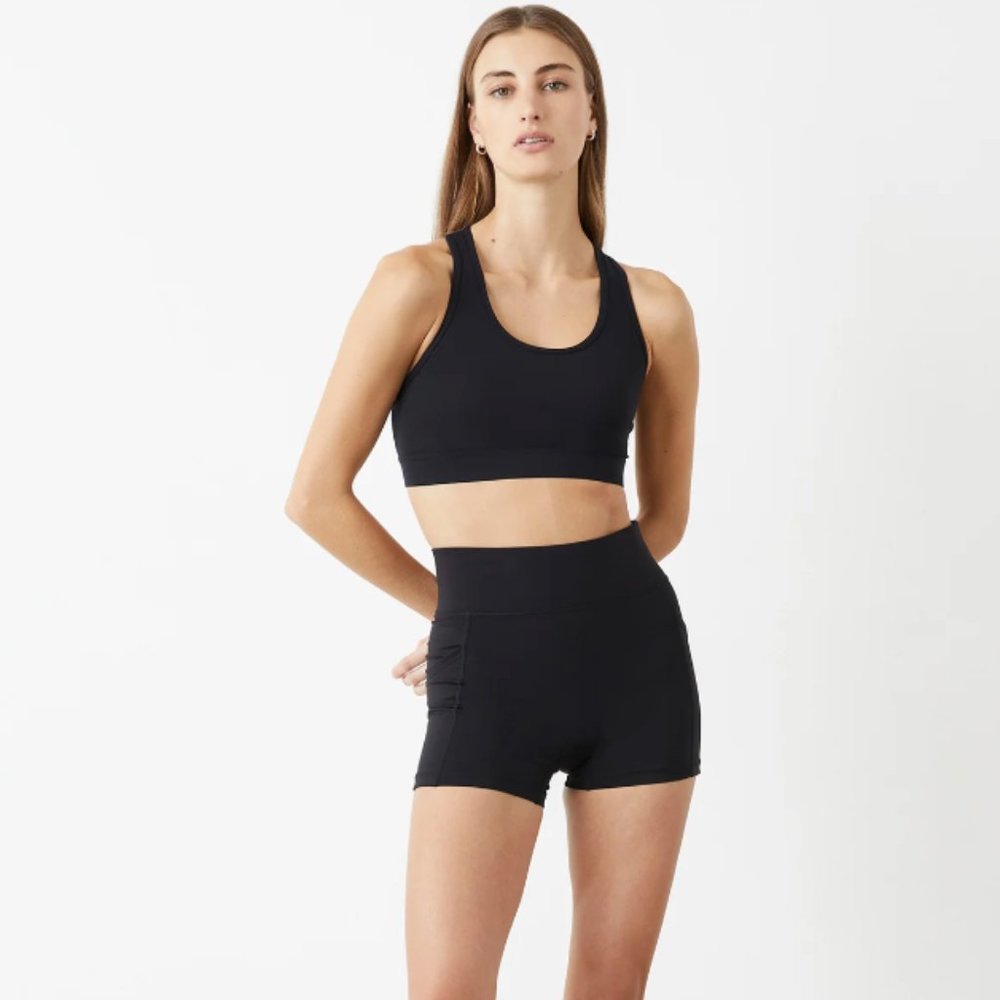 Bandier Center Stage 3" Black Pocket Biker Short Size Small